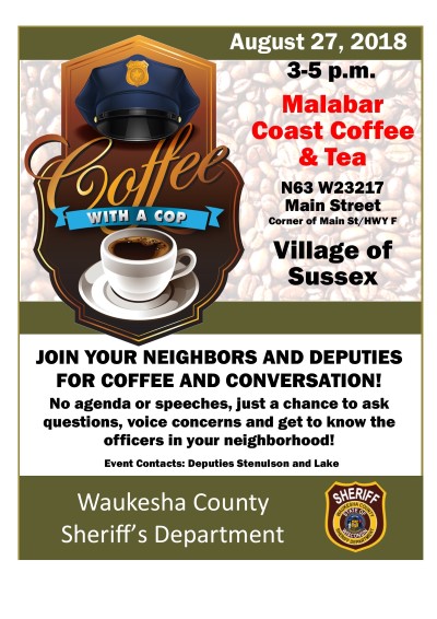 Jeg klager korn Ulejlighed Waukesha County - 082718 Coffee w Cop