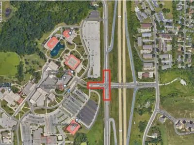 Location map for highway T and JJ intersection