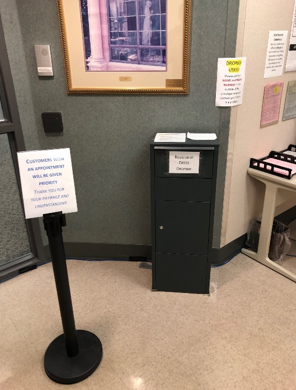 Picture of the office door drop box